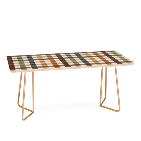 Ninola Design Multicolored Gingham Rustic Ginger Coffee Table