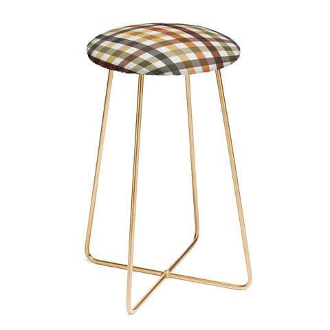 Ninola Design Multicolored Gingham Rustic Ginger Counter Stool