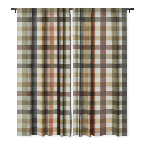 Ninola Design Multicolored Gingham Rustic Ginger Blackout Non Repeat