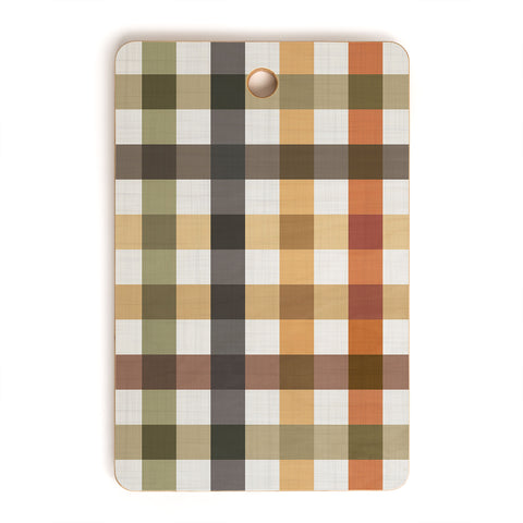 Ninola Design Multicolored Gingham Rustic Ginger Cutting Board Rectangle