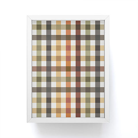 Ninola Design Multicolored Gingham Rustic Ginger Framed Mini Art Print