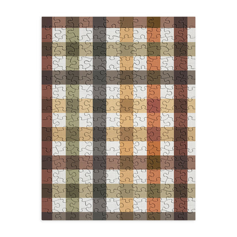 Ninola Design Multicolored Gingham Rustic Ginger Puzzle