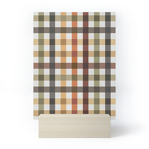 Ninola Design Multicolored Gingham Rustic Ginger Mini Art Print