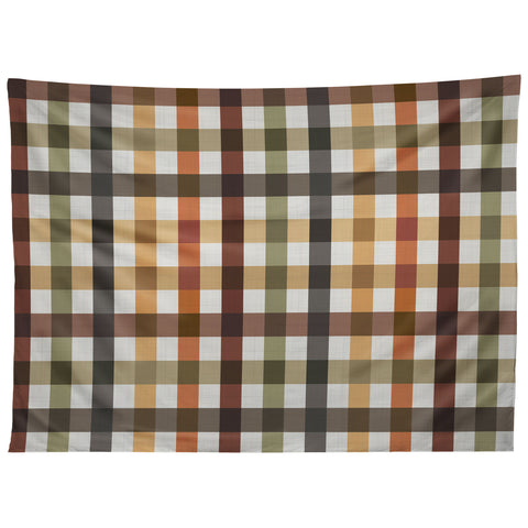 Ninola Design Multicolored Gingham Rustic Ginger Tapestry