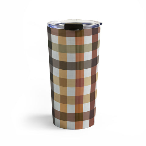 Ninola Design Multicolored Gingham Rustic Ginger Travel Mug