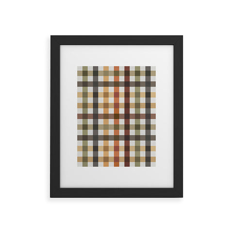 Ninola Design Multicolored Gingham Rustic Ginger Framed Art Print