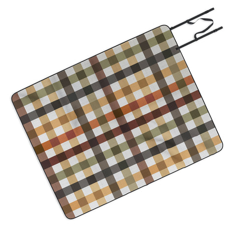 Ninola Design Multicolored Gingham Rustic Ginger Picnic Blanket