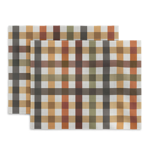 Ninola Design Multicolored Gingham Rustic Ginger Placemat