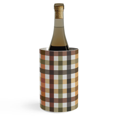 Ninola Design Multicolored Gingham Rustic Ginger Wine Chiller