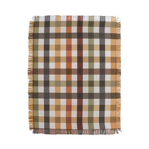Ninola Design Multicolored Gingham Rustic Ginger Throw Blanket