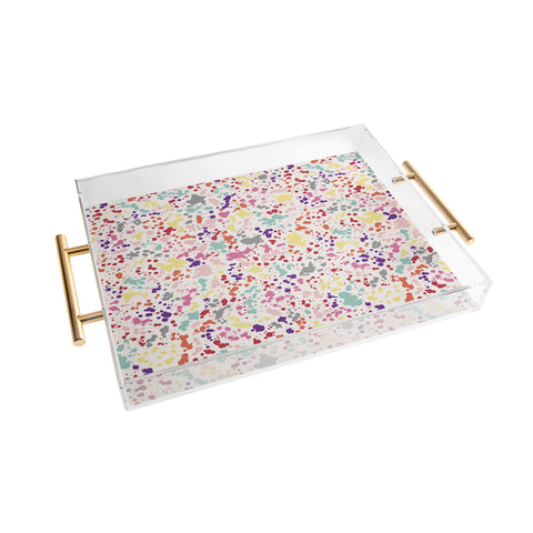 Ninola Design Multicolored Splatter Drops Painting Acrylic Tray