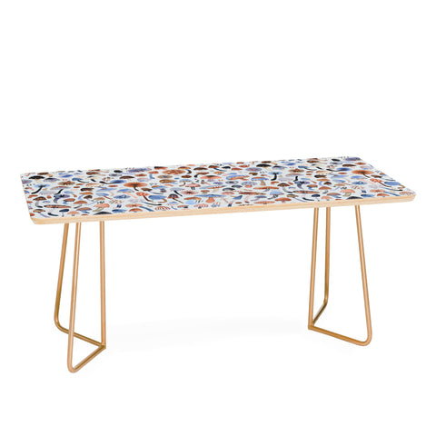 Ninola Design Mushrooms Nature Forest Blue Coffee Table