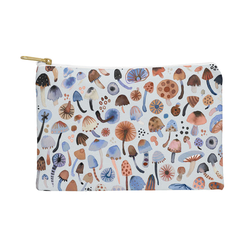 Ninola Design Mushrooms Nature Forest Blue Pouch