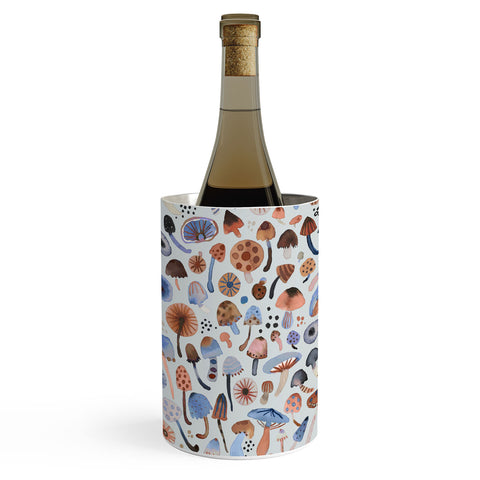 Ninola Design Mushrooms Nature Forest Blue Wine Chiller