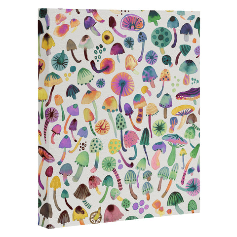 Ninola Design Mushrooms Nature Forest Colorful Art Canvas