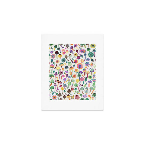 Ninola Design Mushrooms Nature Forest Colorful Art Print
