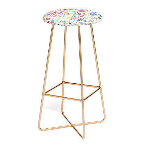 Ninola Design Mushrooms Nature Forest Colorful Bar Stool