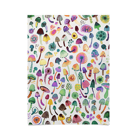 Ninola Design Mushrooms Nature Forest Colorful Poster