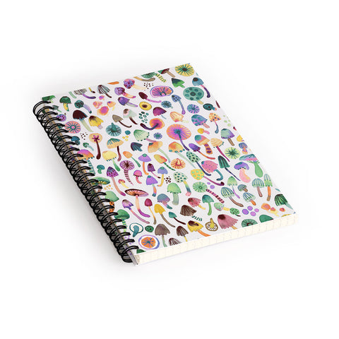 Ninola Design Mushrooms Nature Forest Colorful Spiral Notebook