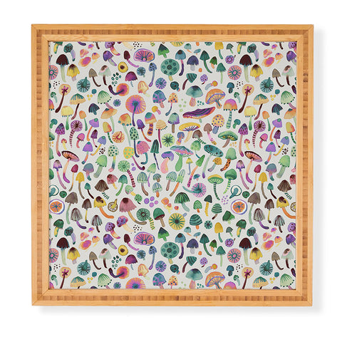 Ninola Design Mushrooms Nature Forest Colorful Framed Wall Art