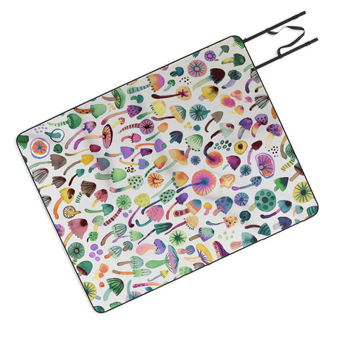 Ninola Design Mushrooms Nature Forest Colorful Picnic Blanket