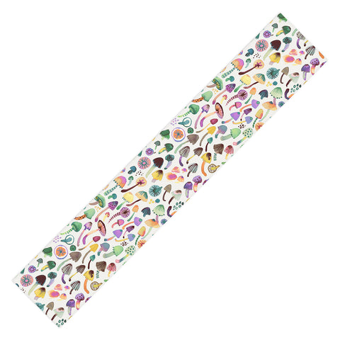 Ninola Design Mushrooms Nature Forest Colorful Table Runner