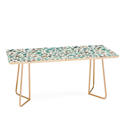 Ninola Design Mushrooms Nature Forest Green Coffee Table
