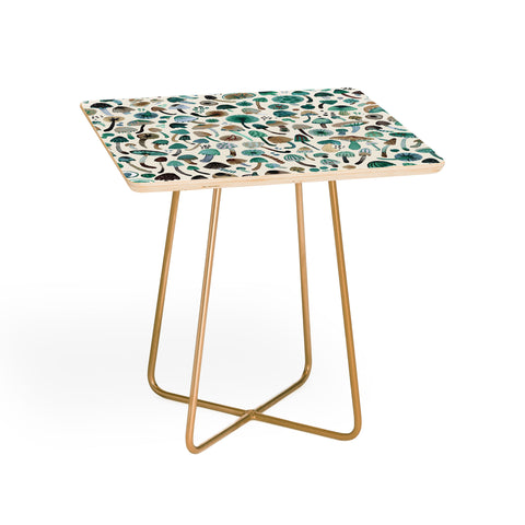Ninola Design Mushrooms Nature Forest Green Side Table