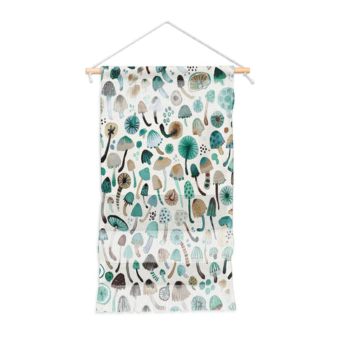 Ninola Design Mushrooms Nature Forest Green Wall Hanging Portrait