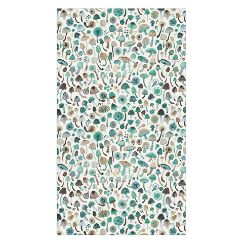 Ninola Design Mushrooms Nature Forest Green Tablecloth