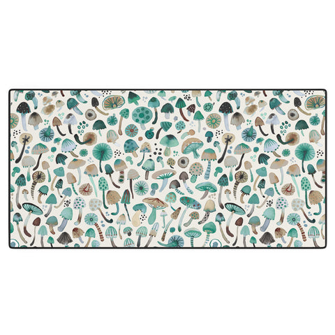 Ninola Design Mushrooms Nature Forest Green Desk Mat