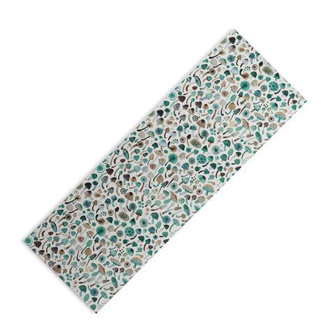 Ninola Design Mushrooms Nature Forest Green Yoga Mat