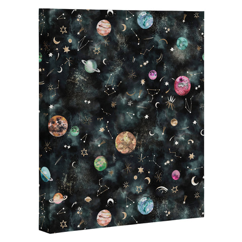 Ninola Design Mystical Galaxy Black Art Canvas