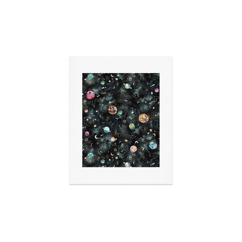 Ninola Design Mystical Galaxy Black Art Print