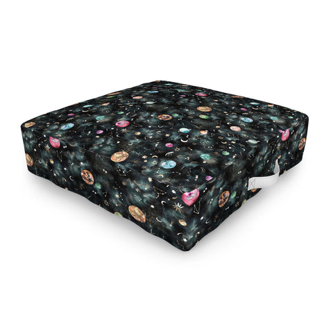 Ninola Design Mystical Galaxy Black Outdoor Floor Cushion
