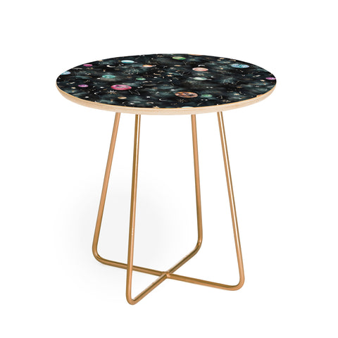 Ninola Design Mystical Galaxy Black Round Side Table