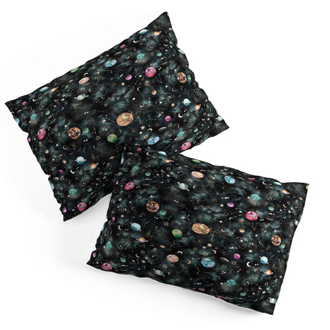 Ninola Design Mystical Galaxy Black Pillow Shams