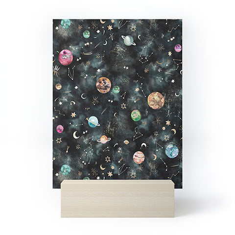 Ninola Design Mystical Galaxy Black Mini Art Print