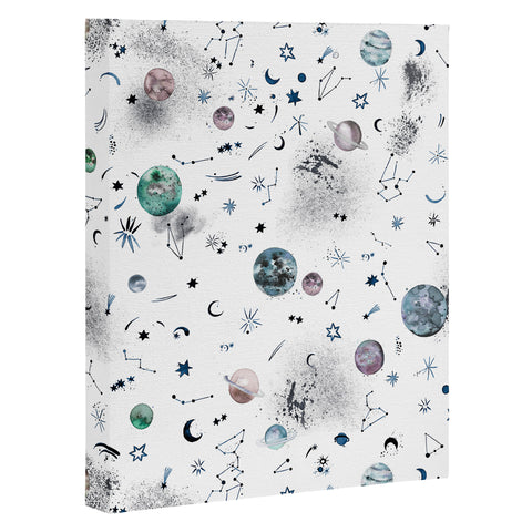 Ninola Design Mystical Galaxy White Art Canvas