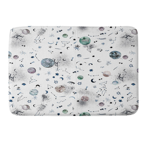 Ninola Design Mystical Galaxy White Memory Foam Bath Mat