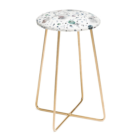 Ninola Design Mystical Galaxy White Counter Stool