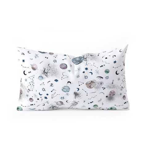 Ninola Design Mystical Galaxy White Oblong Throw Pillow
