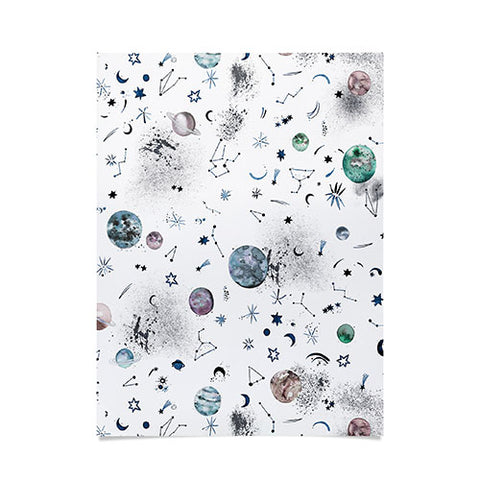 Ninola Design Mystical Galaxy White Poster