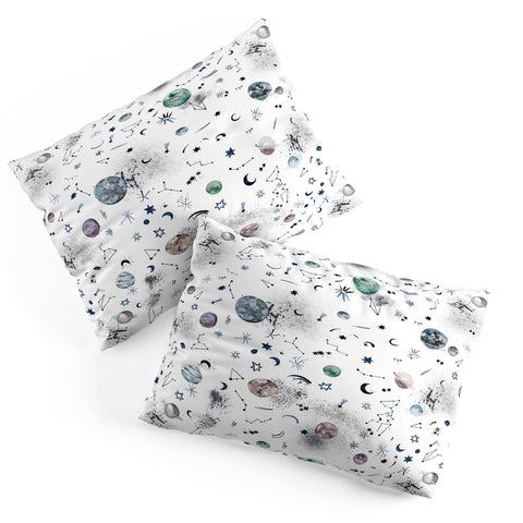 Ninola Design Mystical Galaxy White Pillow Shams