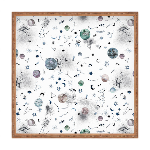 Ninola Design Mystical Galaxy White Square Tray