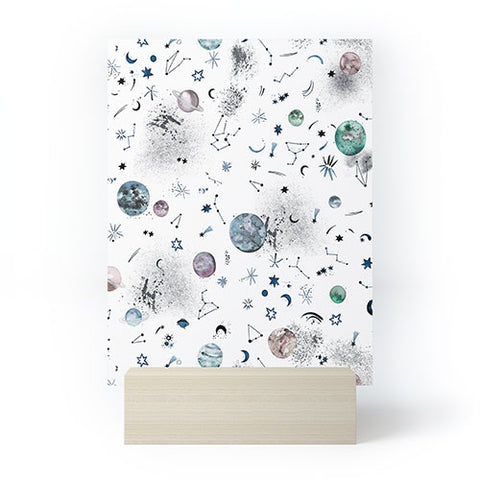 Ninola Design Mystical Galaxy White Mini Art Print