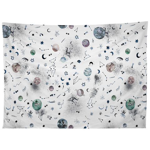 Ninola Design Mystical Galaxy White Tapestry