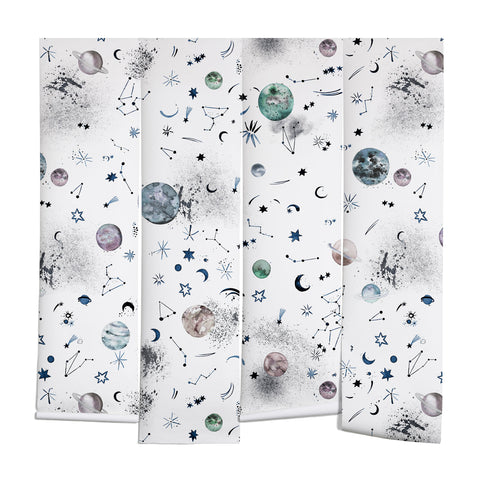 Ninola Design Mystical Galaxy White Wall Mural