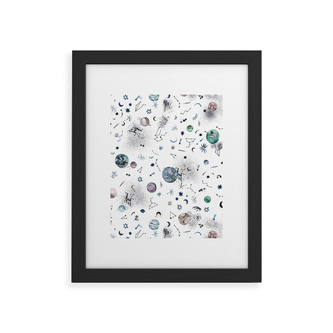 Ninola Design Mystical Galaxy White Framed Art Print