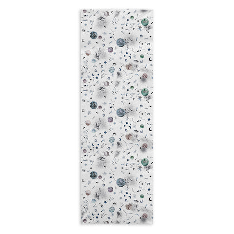 Ninola Design Mystical Galaxy White Yoga Towel